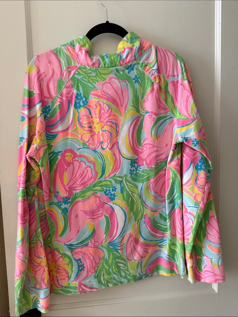 Lilly Pulitzer Pink Multi Floral Half-Zip Pullover Jacket - Picture 4 of 6
